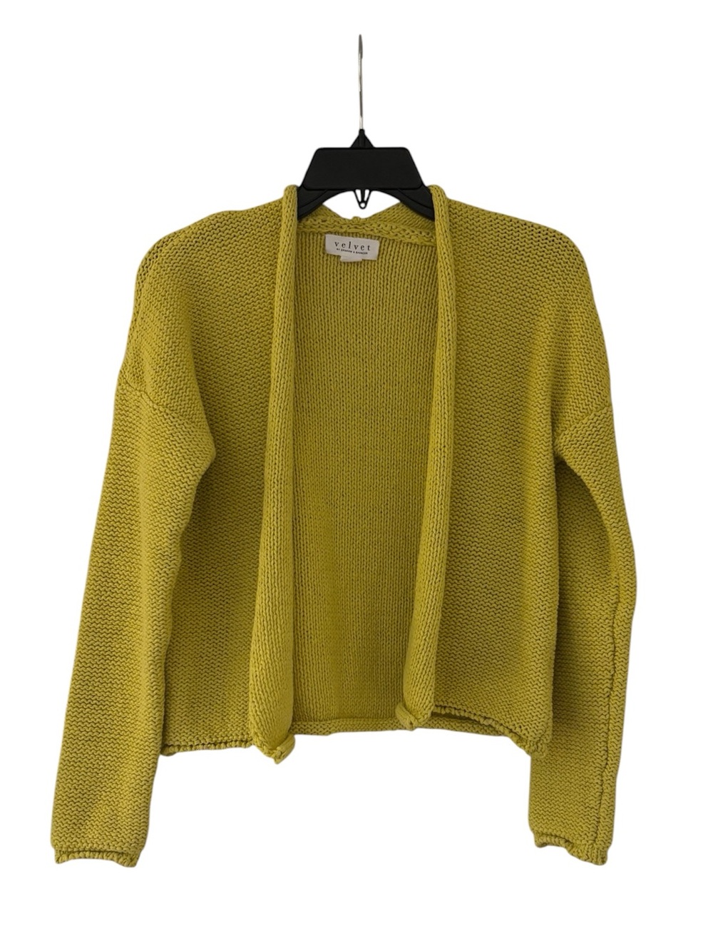 Velvet by Graham & Spencer Mustard Open-Front Knit Cardigan